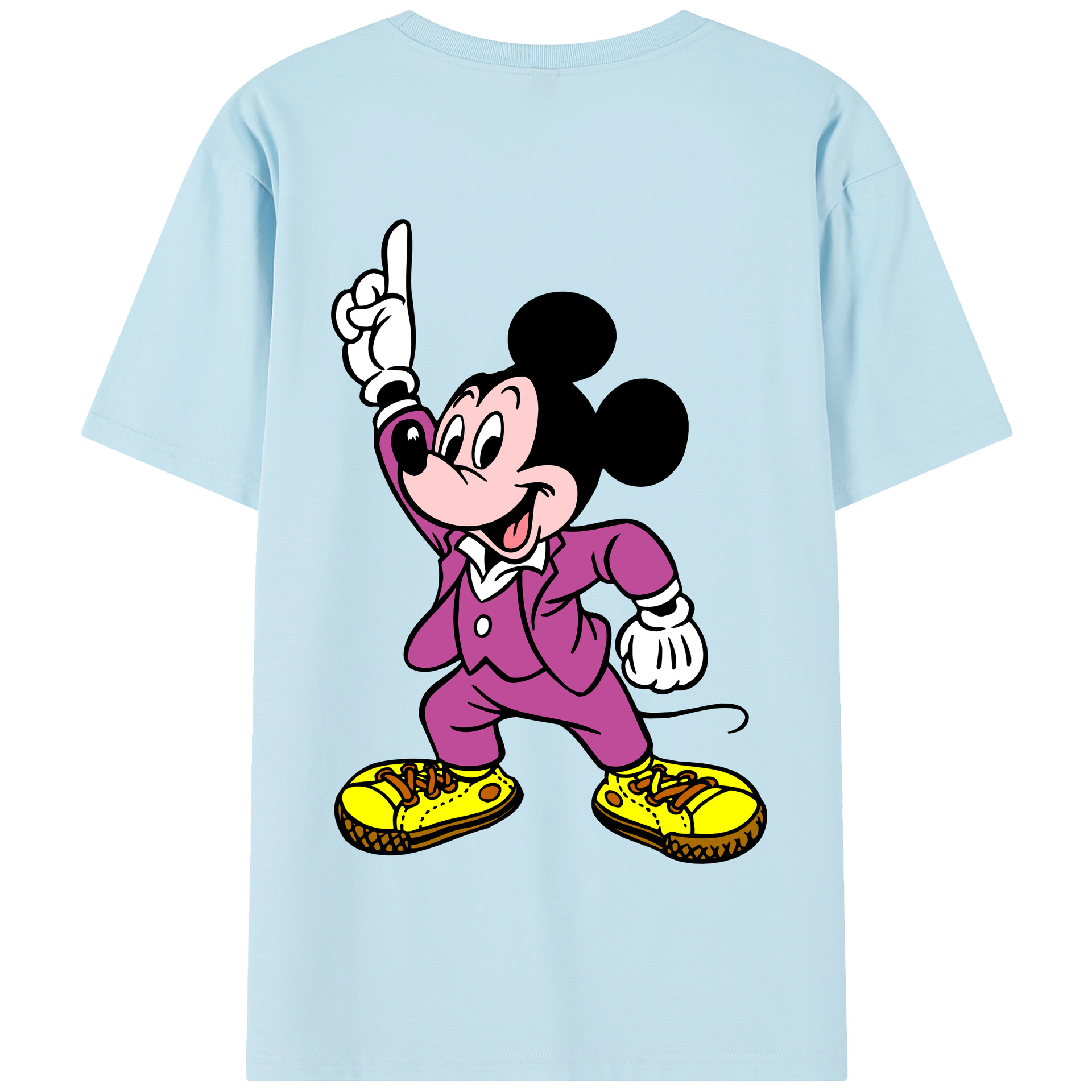 （画像用） ミッキーマウス Mickey Mouse 綿100％半袖Tシャツ（背面プリント）